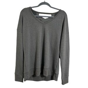 Women’s Balance Collection Lightweight Open Back Gray Sweater Long Sleeve L